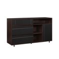 thumbnail image 2 of Miekor Furniture Contemporary Detailed-Door Sideboard with Open Storage – Dark Espresso / Solid Black BS7620, 2 of 5