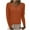 Brown, variant on YUGYXL Oversized T Shirts for Women Vintage Long Sleeve Henley Shirt Button Down Slim Fit Tops Scoop Neck Ribbed Knit Tshirt White M
