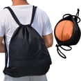 thumbnail image 4 of 2 Pcs Outdoor Women Men Nylon Black Ultralight Backpack Football Basketball Bag (Big & Small), 4 of 8