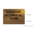 thumbnail image 4 of Elevator Mechanical Room Sign-Gold (Aluminium, Gold/Black,Size 5x7) The Sensation line, 4 of 4
