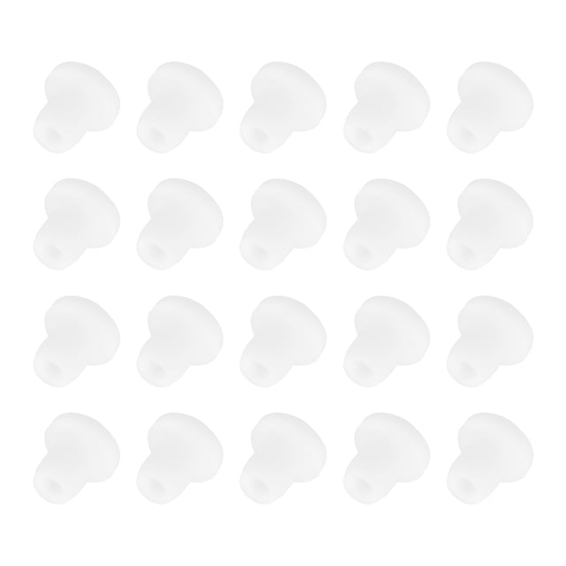 Uxcell 20Pcs Tapones de Silicona 0.27" Tapones Huecos para Saleros de Macetas Blancos