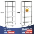 thumbnail image 6 of FDW 5-Tier Metal Wire Garage Storage Rack Shelf Unit For Garage/Kitchen,With Wheels,Black, 6 of 7