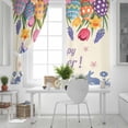 thumbnail image 5 of Easter Blackout Curtains for Bedroom, Tulip Flowers Spring Easter Egg Bunny Butterfly Beige Thermal Insulated Kitchen Drapes with Grommets, Light Blocking Window Treatment, 2 Panels 52" x 84", 5 of 7