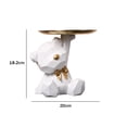thumbnail image 4 of Figura Geométrica Del Sostenedor La Llave Resina Escultura Almacenamiento Oso para El () Blanco, 4 of 4
