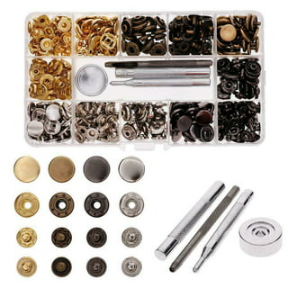 200 Sets Sew-on Snap Buttons Metal Snap Fastener Buttons Press Button for Sewing  Clothing 10mm 8.5mm 