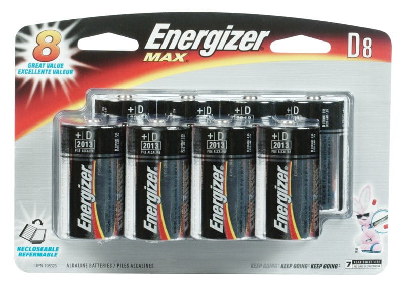 Energizer Max E95BP-8H D Alkaline Batteries
