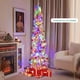 thumbnail image 2 of Árbol de Navidad Costway preiluminado 180 cm decoración navideña flocada 250 luces LED, 2 of 6