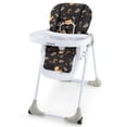thumbnail image 1 of Chaise Haute pour Bébé avec 7 Hauteurs et 3 Repose-Pieds, Porte-Gobelet Réglable, 2 Roues, Noir, 1 of 9