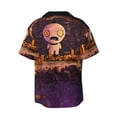 thumbnail image 6 of Lsque The Binding of Isaac print Men's Cuban Collar Short Sleeve Shirt Summer Beachwear Casual Button Down Fashionable Vacation Leisure Shirt-XX-Large, 6 of 7