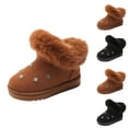 thumbnail image 6 of ZACPNCV Girls Winter Boots Kids Snow Ankle Fuzzy Boots for Toddler Brown, 6 of 6