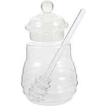 OUNONA  250 Ml Honeycomb Jars Clear Pot with Lid and Dipper