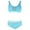 Blue, variant on WREESH Womens High Waisted Bikini Swimsuit Fishnet Solid Color Swimsuit Slimming Hollow Mesh Split Three Piece Bikini Swimsuit Set Beach Bathing Suit Green