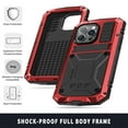 thumbnail image 5 of Allytech for iPhone 14 Pro Case with Built-in Tempered Glass Screen Protector, Metal Case with TPU Bumper Shockproof Anti-Drop Dustproof Kickstand Case for iPhone 14 Pro 6.1 inch 2022, Red, 5 of 8