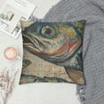 thumbnail image 2 of Qinduosi  Gone Fishing Pillow Cover Inch Retro Lakeside Decor Cushion Cover Oblong Pillowcase for Sofa Couch Linen  White, 2 of 5