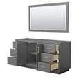 thumbnail image 2 of Wyndham Collection Miranda 66" No Sink Wood Single Bathroom Vanity in Gray/Gold, 2 of 3