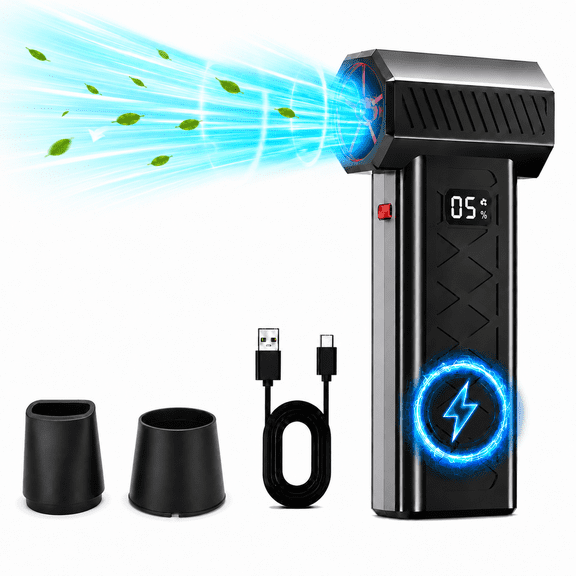 TIKBBRMG Compressed Air Duster - 120,000RPM Super Power Electric Air Duster with LED Light, 6-Gear Adjustable Mini Cordless Air Duster Blower for Computer, Keyboard, Car, Outdoors, Home