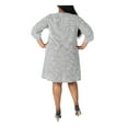 thumbnail image 2 of ROBBIE BEE Robe Shift au-Dessus du Genou pour Femmes Grise Texturée Attachée Col Roulé Manches à Onglets Plus 2X, 2 of 4