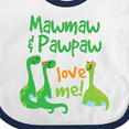 thumbnail image 4 of Inktastic Mawmaw and Pawpaw Love Me Boys Baby Bib, 4 of 4