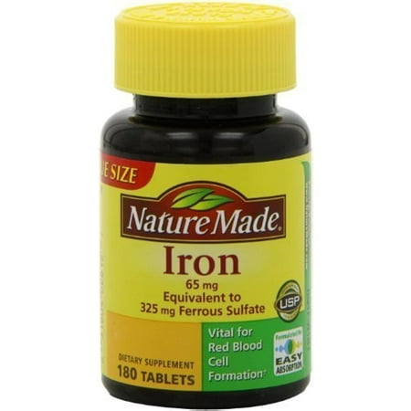 Nature Made Iron, 65mg, Tablets by Naruekrit 100 ea