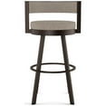 thumbnail image 2 of Amisco Browser 30 in. Swivel Bar Stool - Beige & Brown Woven Polyester / Dark Brown Metal, 2 of 9