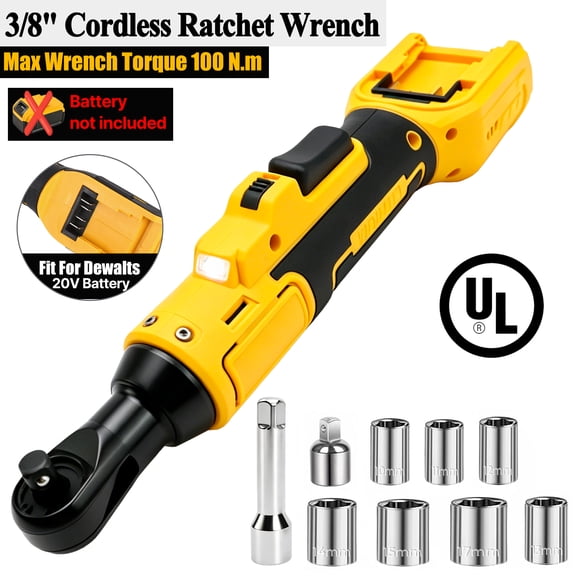 iMeshbean 100N.M Cordless Electric Ratchet Wrench 3/8" Brushless 500RPM UL Certificate