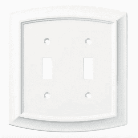 Brainerd W36435-PW Pure White Arched Double Switch Cover Wall Plate