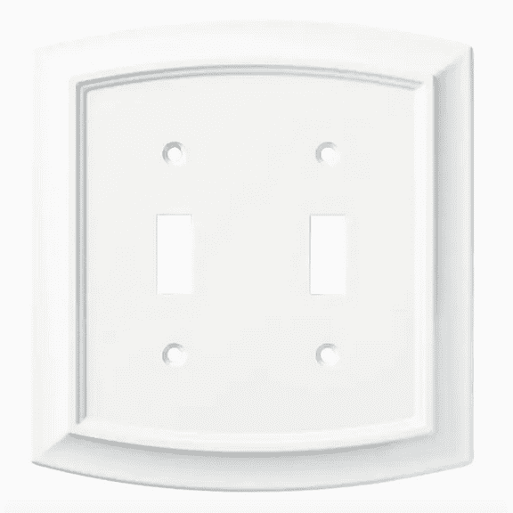 Brainerd W36435-PW Pure White Arched Double Switch Cover Wall Plate