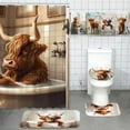 thumbnail image 6 of 8 Pcs Highland Cattle Shower Curtain Sets for Bathroom Funny Highland Cattle Shower Curtain Sets with Rugs and Cow Towels, Include Non-Slip Rug, Toilet Lid Cover, Bath Mat and 12 Hooks, 6 of 6