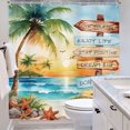 thumbnail image 4 of Cortina de ducha Riyidecor Tropical Palm Tree 180x200 cm de poliéster, 4 of 8
