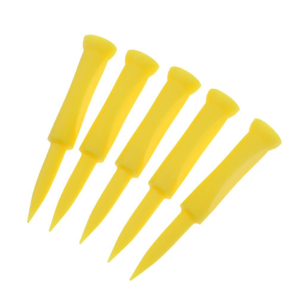 5Pcs Castle Golf Tee 70mm Yellow - Golfer Training Tool
