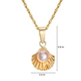 thumbnail image 4 of Disney Women's/Tween Little Mermaid Shell Freshwater Cultured Pearl Pendant Chain Necklace,10kt Gold, 16" + 2", 4 of 5