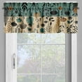 thumbnail image 2 of Ambesonne Woodland Valance & Curtain 3 Pcs Set, Farmhouse Floral Scenario, 55"x30", Dark Cadet Blue Beige Tan, 2 of 7