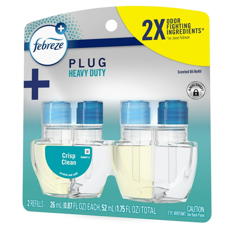 febreze cigarette smell Febreze PLUG In Air Freshener, Odor-Fighting Scented Oil Refill, Heavy Duty Crisp Clean 2 ct