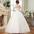 thumbnail image 4 of Vestido de boda de talla grande de primavera con hilo, ajustado, adelgazante, con hombros descubiertos y encaje floral para mujer, 4 of 5