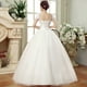 thumbnail image 3 of Vestido de boda de talla grande de primavera con hilo, ajustado, adelgazante, con hombros descubiertos y encaje floral para mujer, 3 of 5