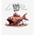 thumbnail image 4 of A Fish Out of Water Humor Adult White Crew Neck Short Sleeve Tee-XS, 4 of 4