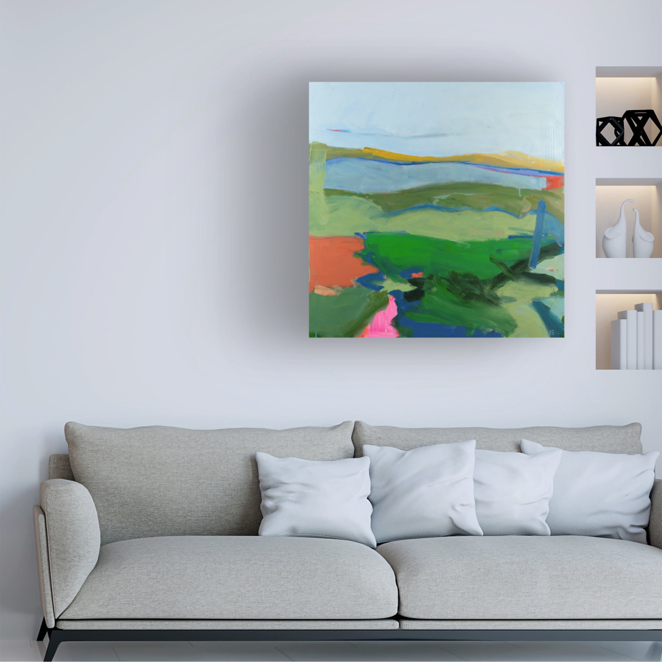 Canvas Wall Art - Jessica Singerman 'Living In The Sky' Wall Art for Living Room, Bedroom, or Office Décor by Trademark Fine Art - 14 x 14 Inches