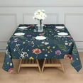 thumbnail image 3 of Pioneer Flower Floral Print Pattern Square Tablecloth,Waterproof Square Table Cover,Wipeable Spillproof Washable Table Cover for Home Kitchen Party Decor 52"x52"(132x132cm), 3 of 6
