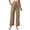 Khaki, variant on Women Solid Comfortable Loose Elastic Waist Drawstring Soft Casual Full Length Pants