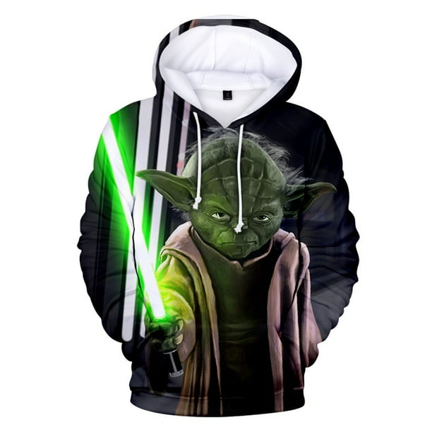 Sudaderas con capucha de Yoda para bebé mandaloriano de Disney, chaqueta informal para adultos y niños, jersey de Cosplay de tallas para niños, UnisexC blancaNiños140 Deng Xun unisex