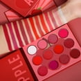 thumbnail image 4 of Sombra de ojos roja verdadera YONGSHENG paleta de sombras de ojos 12 colores Textura brillante mate terciopelo, 4 of 5
