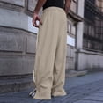 thumbnail image 4 of YueHuiYing Men's Baggy Sweatpants Fashion Wide Leg Casual Sweat Pants Drawstring Stretch Joggers with Pockets, 4 of 7