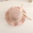 thumbnail image 4 of LIIPEE Kids Hats Casual Summer Bow Mesh Decoration Sunshade Straw Hat With A Bag Children Comfortable Breathable Soft Cute Daily Sun Hat,One Size, 4 of 4