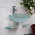 thumbnail image 3 of Modern Bathroom Vanity Wall Mounted Pedestal Frosted Glass Bowl Vessel Sink combo, 3 of 5