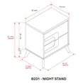 thumbnail image 4 of Kings Brand Furniture 3-Piece White/Gold Bedroom Set – King Size Wood Bed Frame with 2 Nightstands, 4 of 5