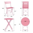 thumbnail image 4 of 3-Piece Folding Bistro Set, All-Metal Patio Table and Chairs for Outdoor, Balcony & Backyard, 4 of 7
