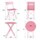 thumbnail image 3 of Juego de Bistro Plegable 3 Piezas - Mesa y 2 Sillas Metálicas - Color Rosa - Resistente a la Intemperie - Ideal para Jardín/Balcón (1 Set), 3 of 8