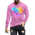 thumbnail image 2 of EchfiProm T shirts for Men Long Sleeve Valentine Shirts Basic Pink Big and Tall Mens Tops Heart 4XL, 2 of 5