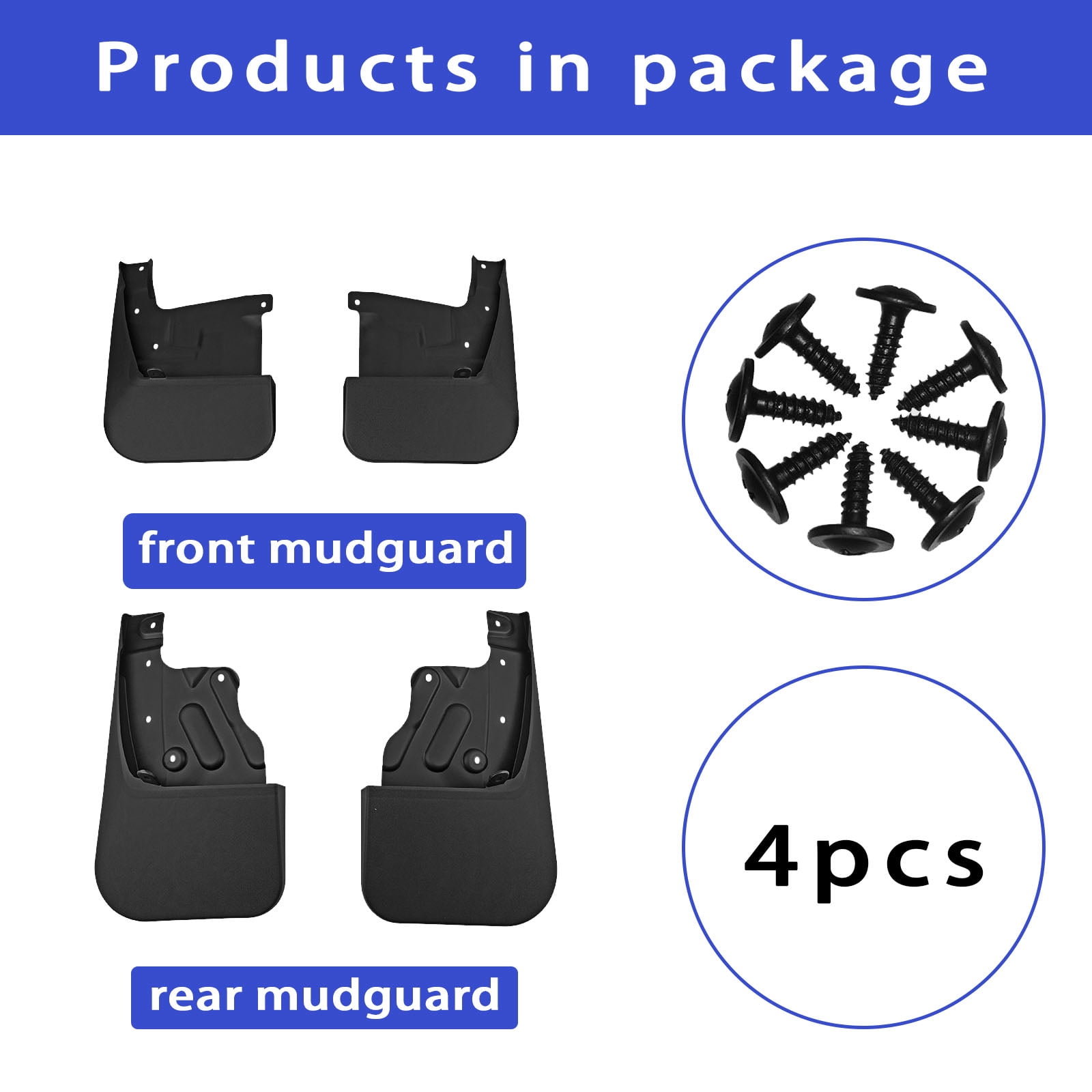 Mudguards For Toyota Tundra 2022-2023, Custom No Drilling Mud Guards Accessories ,Front & Rear Protection Mud Flaps 4PCS -black