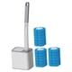thumbnail image 4 of Juego de 20 cepillos de baño desechables y soporte con esponja PS, tapa abatible automática, almacenamiento montado en la pared, incluye 18 cabezales Gris, 4 of 9